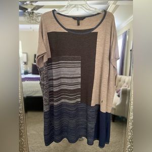 • BCBGMAXAZRIA • wool blend color block poncho
